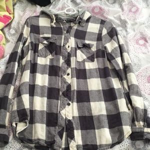 Never used hooded button down top